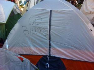A variety of causes were supported by slogans in the tent encampment at Oakland City Hall.
