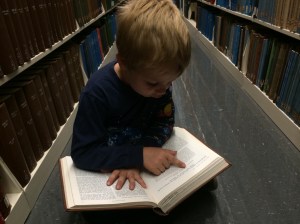 Reading his grandfather's paper in the American Journal of Botany.