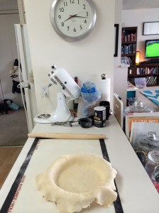 And then fitted it carefully into the dish a minute later.