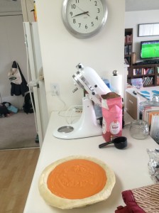 Poured into the shell at 8:43.