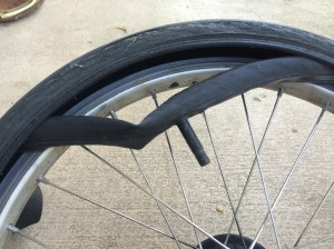 Using my new tire levers, I eased the tire off the rim and got the tube out.