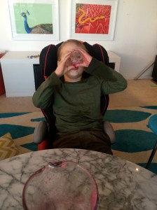 He drank as much as he could.