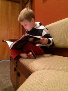 Kieran warmed up by reading a book about tarantulas in the museum.